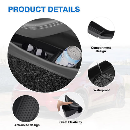 USVOTOV Car Door Side Storage Box for 2025 2026 Tesla Model Y Juniper Model 3 Model YL Accessories Door Organizer Tray Trash Can