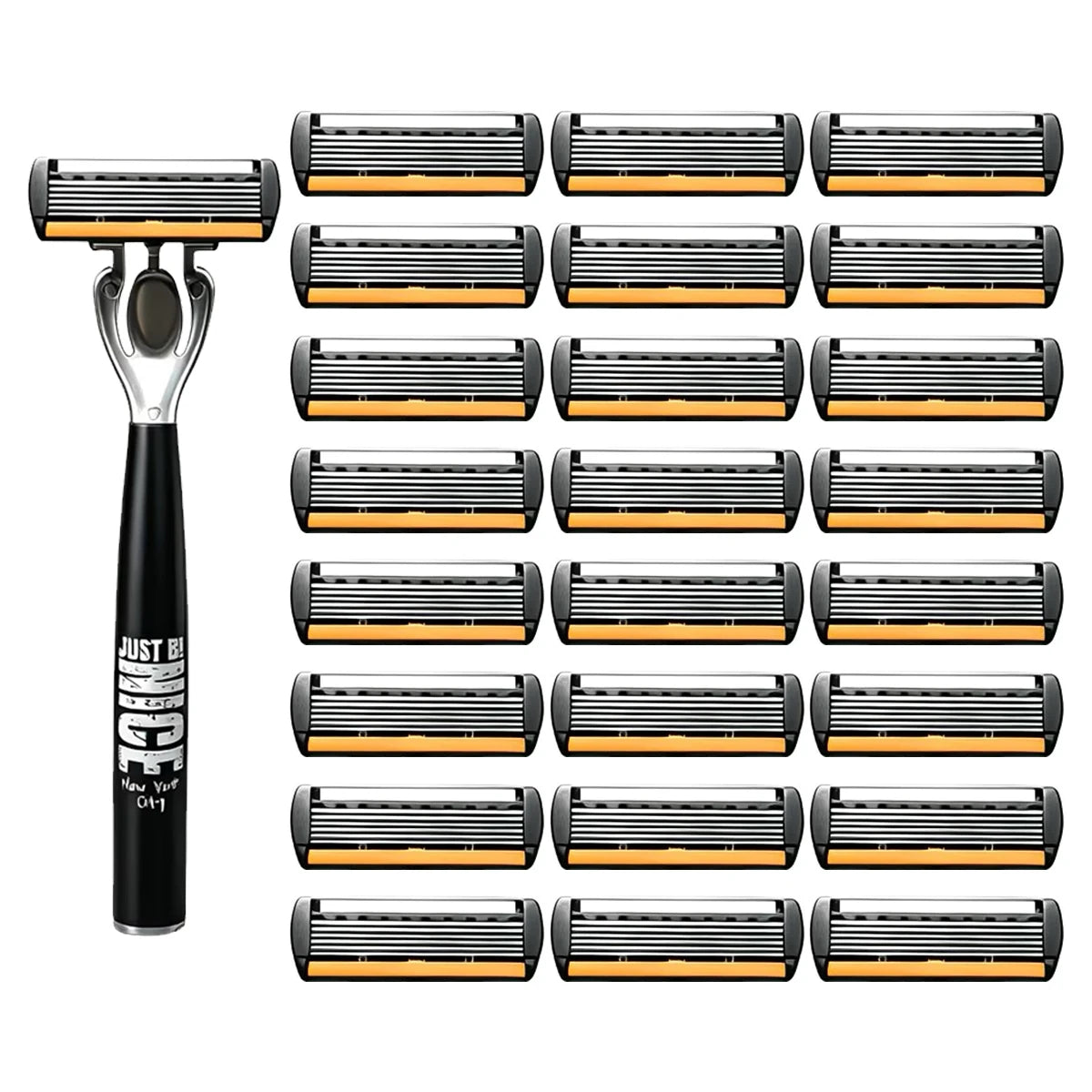 Men's Manual Safety Razor Set, featuring 6-layer stainless steel blades and an aloe vera lubricating strip | perfect as a gift.