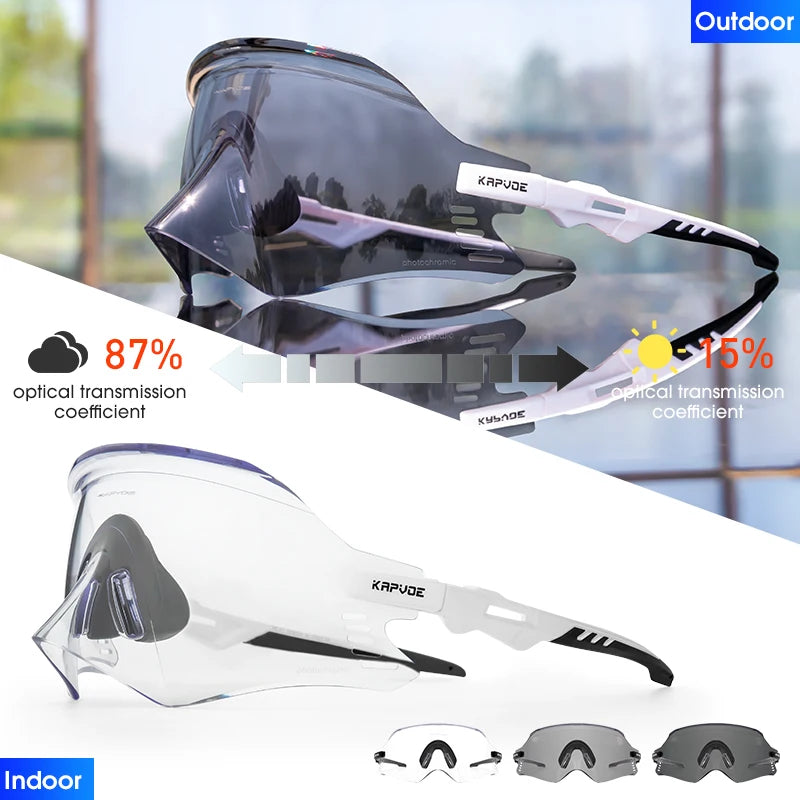 2025 Kapvoe Sport Sunglasses Road Bike Mountain Bicycle Cycl Glasses Riding Goggle Sports Eyewear for Man Women Cycling Glasses