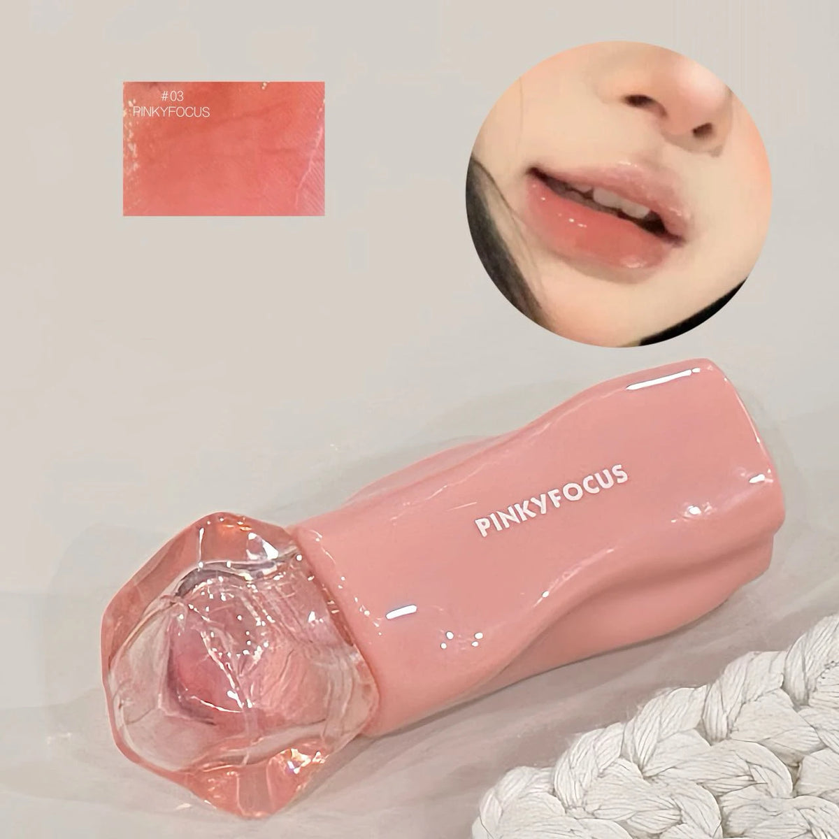Pinkyfocus Glossy Mirror Lip Gloss Hydrating Juicy Nude Lip Tint Long Lasting Daily Natural Makeup for Spring Summer