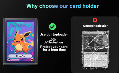 25PCS Toploader Card Sleeve 35PT Top Loader Card Protector for PKM 3” X 4“ Standard Size Rigid Hard Card Holder for MTG TCG Card