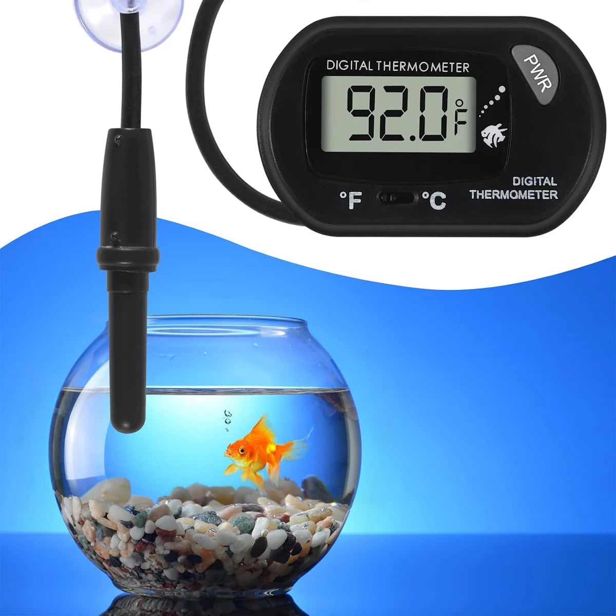 Digital Aquarium Thermometer With Suction Cup Accessories for 200 Liter Fish Tanks Pool Glass Heat Meter the 10-liter Terrarium
