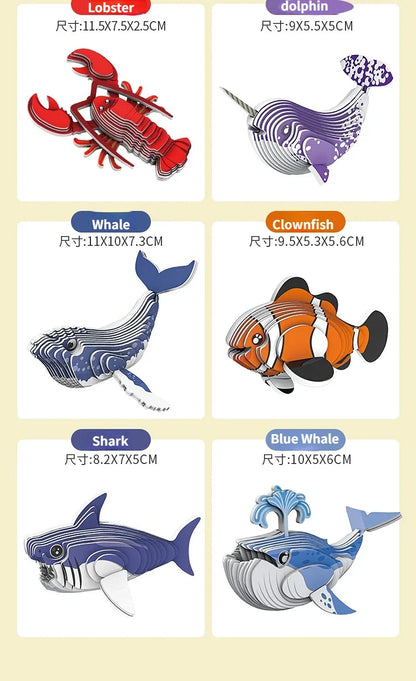 3D Jigsaw Puzzles for Kids Jurassic World Dinosaur Educational Toys Paper Animal Puzzle Cartoon Model Toys Children's Day Gift
