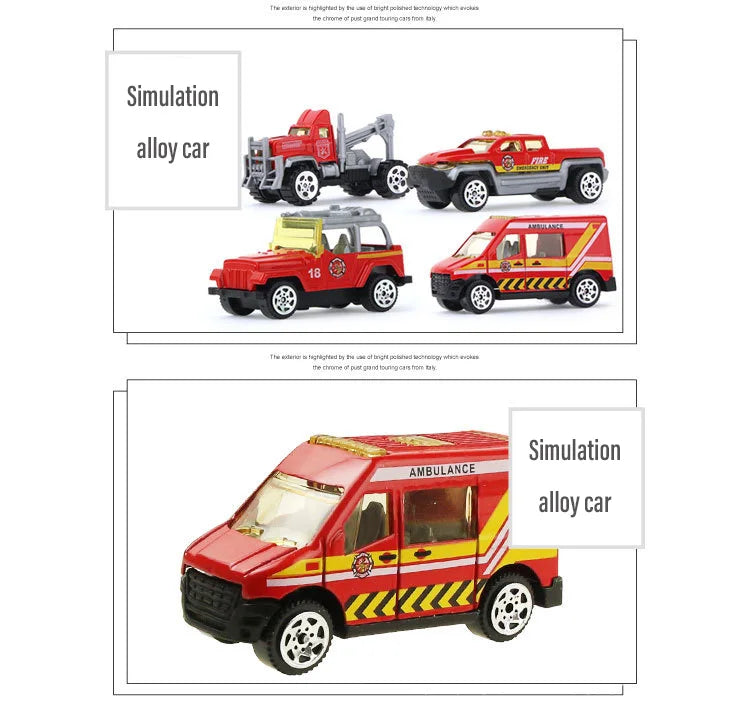 10 In 1 Construction Toys Truck Storage Die-cast Vehicle Transporter Car Set Excavator Dump Truck Digger Backhoe for Kids Gift