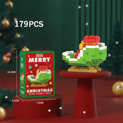 Christmas Gifts Micro Mini Building Blocks - Santa Claus, Christmas Tree, Reindeer, Snowman Train Elements Puzzle Assembling Toy