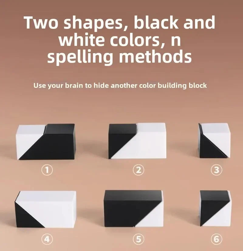 120/370 Level Black White Hidden Building Block Intelligent Puzzle Toys Puzzle Interactive Tabletop Game