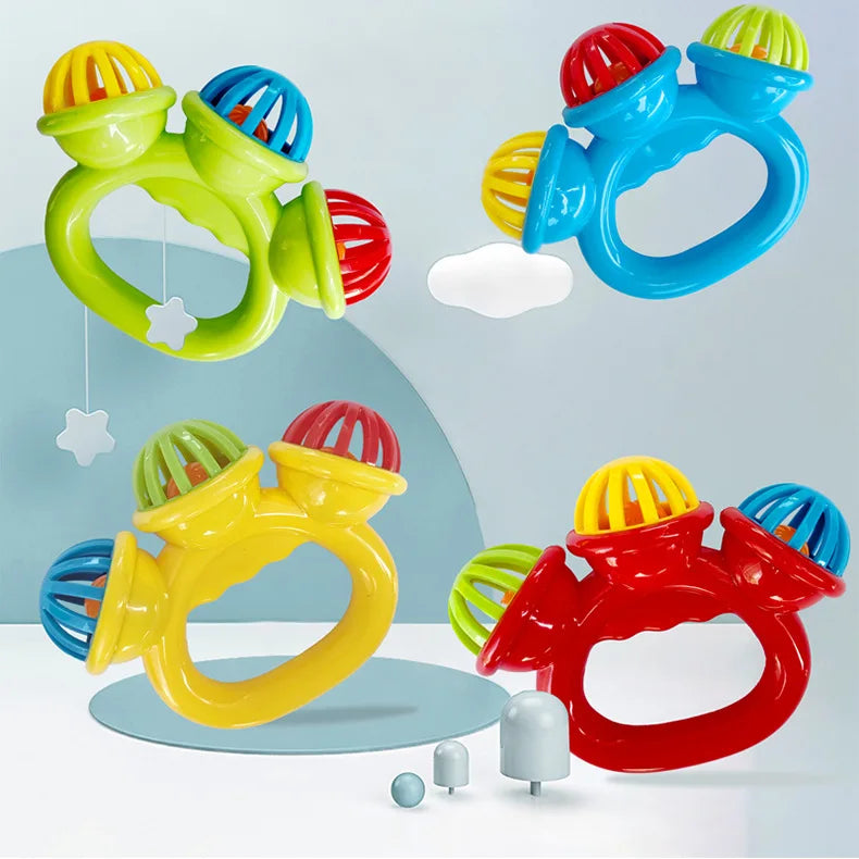 1-4PCS Baby Hand Rattle Ball Toy Newborn Grasping Hand Bell Sensory Toy Kids Safety Materials Toys for 0-24 Months Baby Children