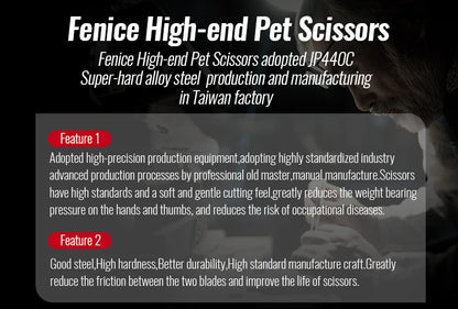 Fenice 6//6.5/7/7.5 Inch Professional Pet Dogs Grooming Scissors Set Straight&Curved &Thinner&Chunker Shear Scissors
