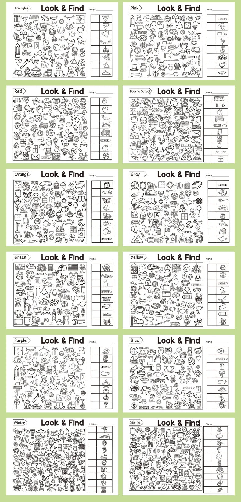 Children's Search for Items Game, Enhance Visual Perception, Fun Coloring Book, Focus and Attention, Handwriting Exercise Book