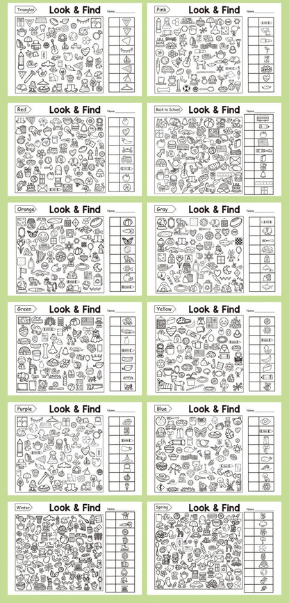 Children's Search for Items Game, Enhance Visual Perception, Fun Coloring Book, Focus and Attention, Handwriting Exercise Book