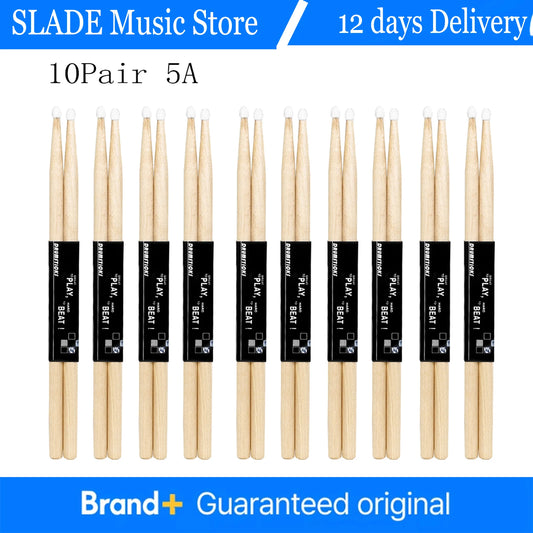 IRIN 1/5/10 Pairs 5A/7A Premium Maple Drumsticks Mallets Ideal for All Ages Durable Practice Drum Sticks for Jazz and Percussion