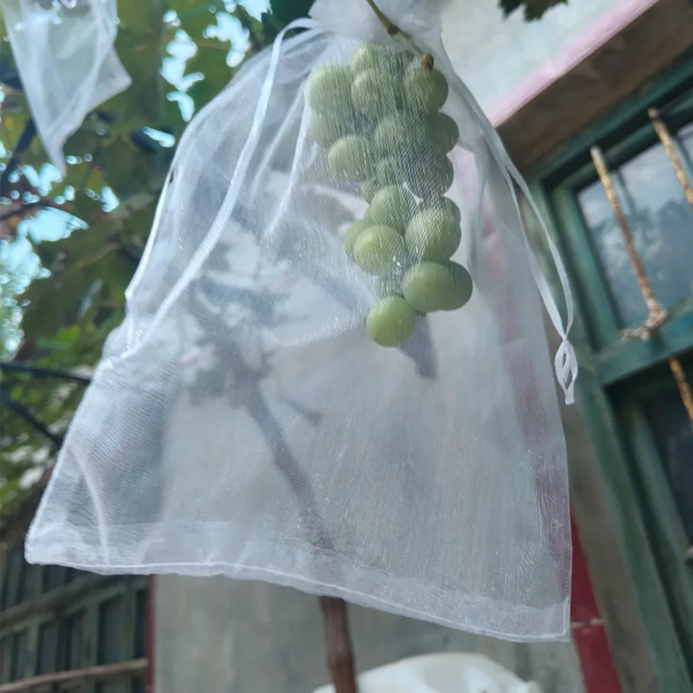 100pcs Grapes Fruit Grow Bags Netting Mesh Strawberry Vegetable Plant Protection Bags For Pest Control Anti-Bird Garden Tools