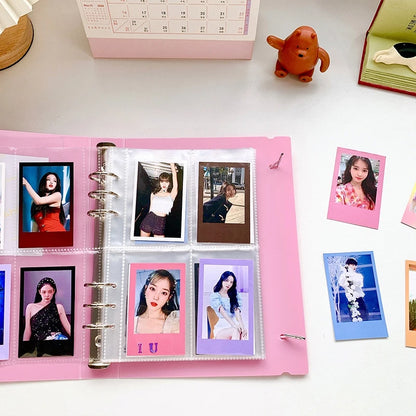 A5 Kpop Photocard Holder Binding Photo Cards Holder in Polaroid Album Book 3 Inches Heart Photo Card School Stationery Binder