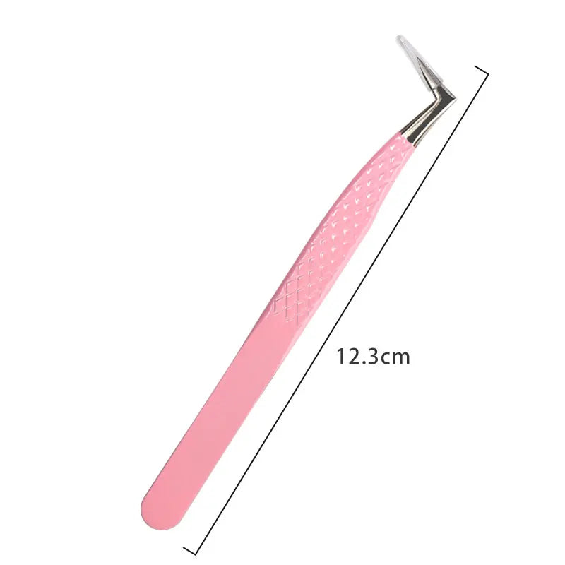 1pcs Fiber Tip Eyelash Extension Tweezers Stainless Steel Eyebrow Clip Lash Lifting High Precise Eyelashes Tweezer Makeup Tool