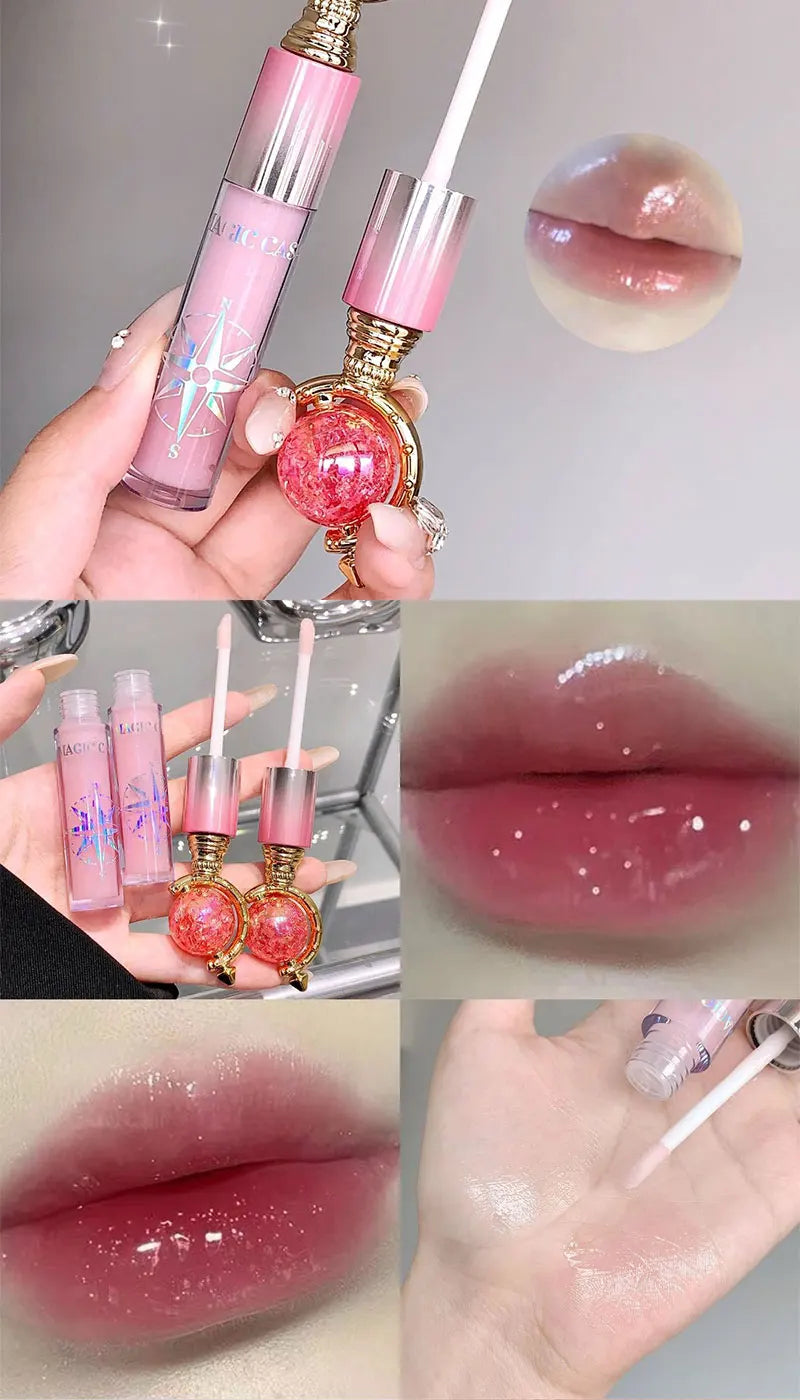 MAGIC CASA Shimmering Lip Gloss — Hydrating and Moisturizing, Mirror Finish, Plumping Glass-Like Lips