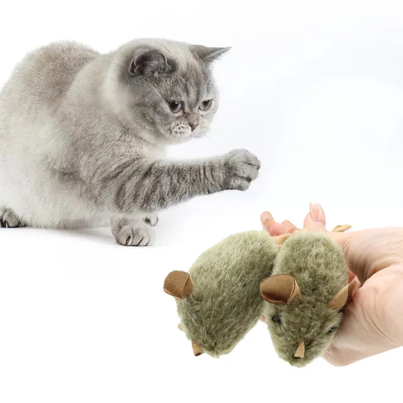 New Type Of Cat-teasing Plush Simulation Mouse Toy Long Plush Bird Chirping Mouse Scratch-resistant And Biting Interactive Toy