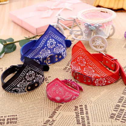 PU Cat Dog Collar with Scarf for Small Medium Dogs Chihuahua Corgi Puppy Adjustable Collars Pet Supplies accesorios para perros
