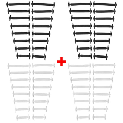 16pcs/lot Silicone Shoelaces No Tie Shoelaces 12 Colors Elastic Lace Shoelace Creative Lazy Silicone Laces Rubber Lace