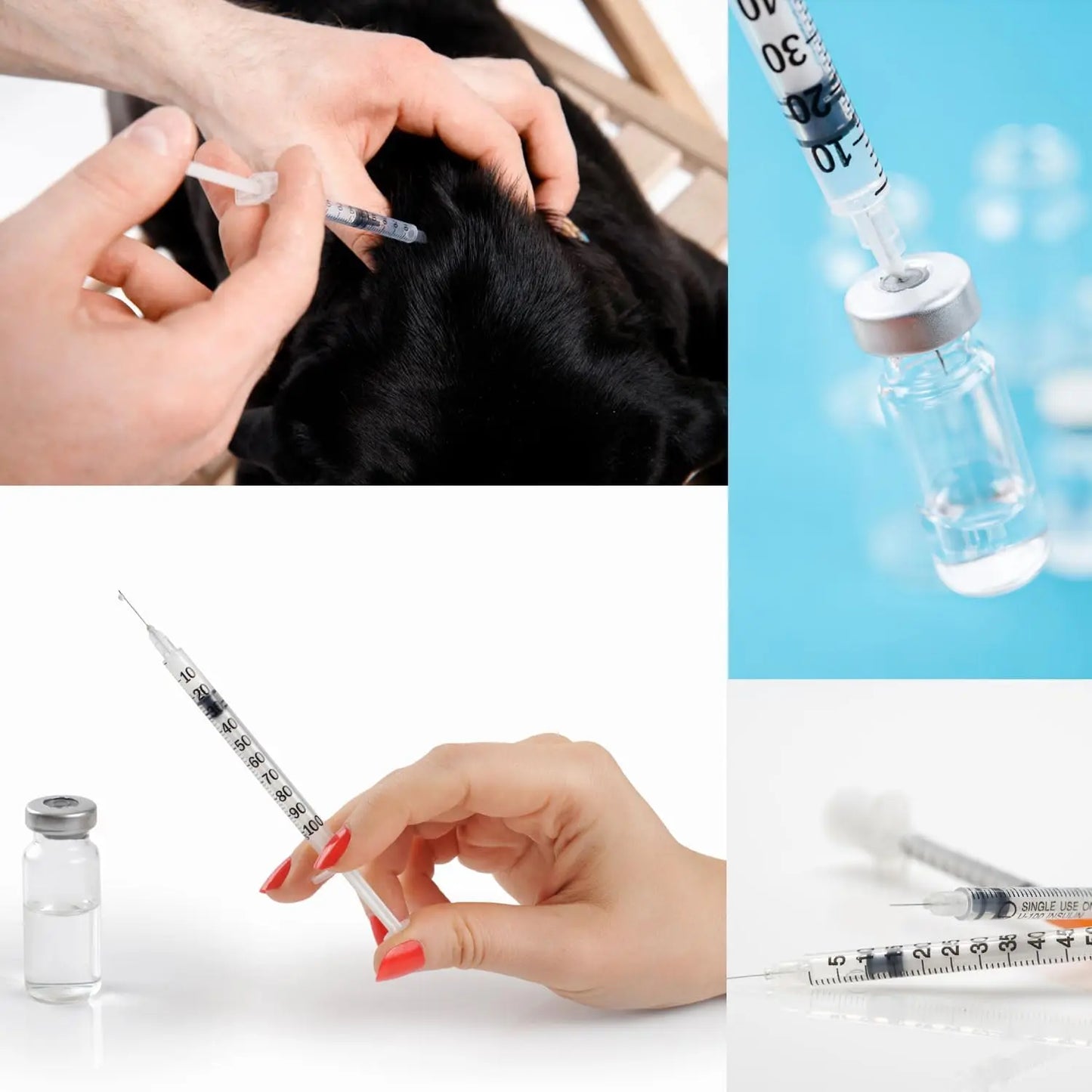 50pcs/10pcs/1pc 0.5ml Disposable Plastic Veterinary Syringes with Needles, Suitable for Pets and Farm Animals; Syringes