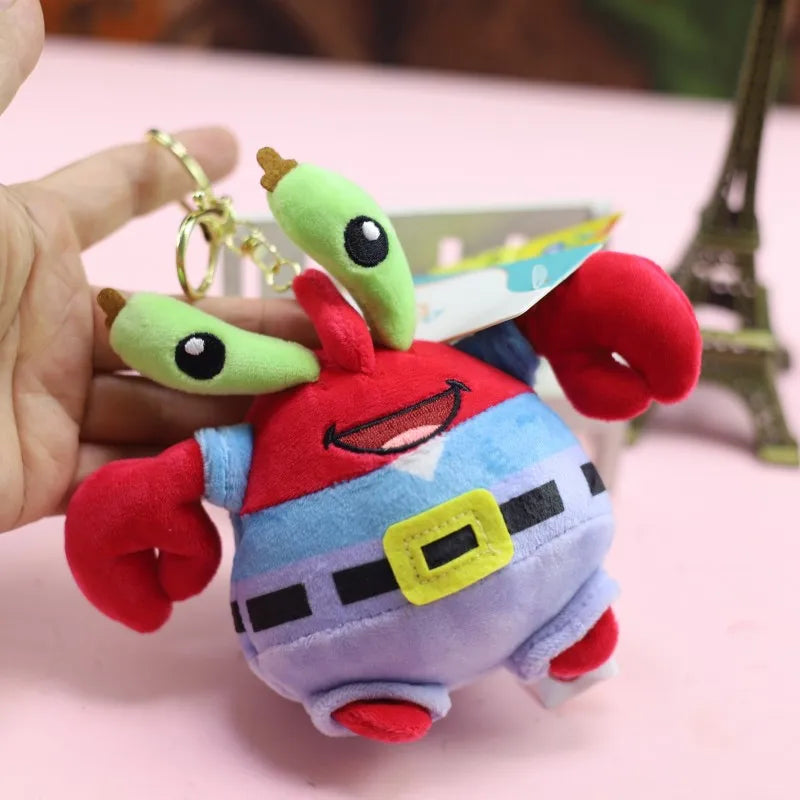 Anime Spongebob Squarepants Patrick Star Squidward Eugene H. Krabs Gary Stuffed Plush Toy Pendant Keychain Birthday Gift For Kid