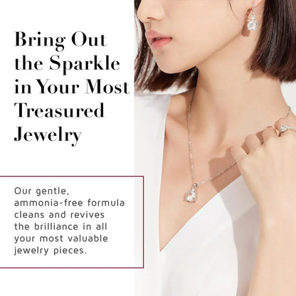 Jewelry Cleaning Liquid, Restore Luster, Remove Tarnish/Oil, Safe for Gold Silver Platinum & Diamonds, Rings/Necklaces/Earrings