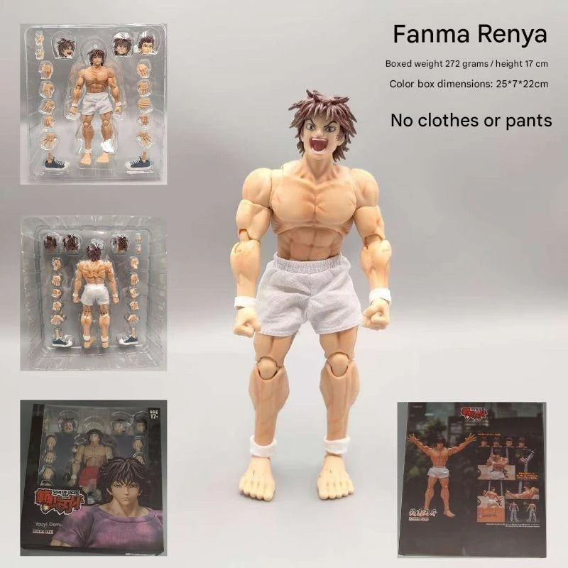 kucikuji 1/12 Scale Anime Baki Hanma Oni Action Figure Real Man Assembly Model Figurine Office Desktop Decoration Ornaments