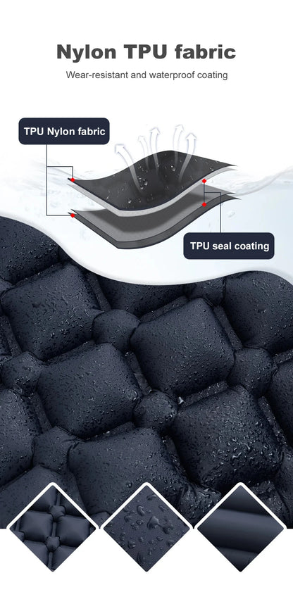Outdoor Camping Inflatable Mattress Ultralight Air Mat with Built-in Pump Hiking Sleeping Pad Pillow