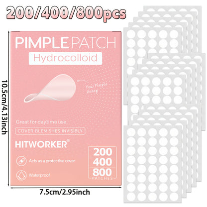 HITWORKER 800-Piece Acne Patches | Hydrocolloid Round Acne Patches | Powerful Absorption of Acne Secretions, Gentle Cleansing an