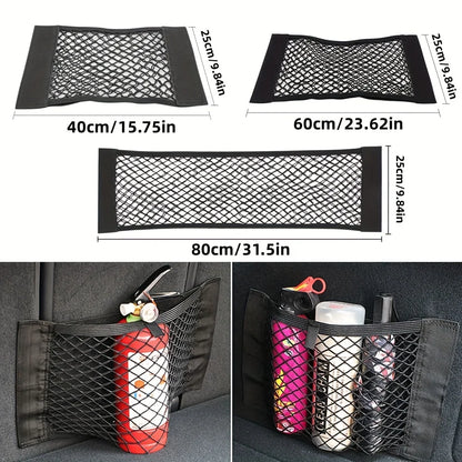 Universal Car Storage Bag Double Mesh Trunk Storage Net Car Built-in Storage Bag Car Fixed Net Anti-Slip