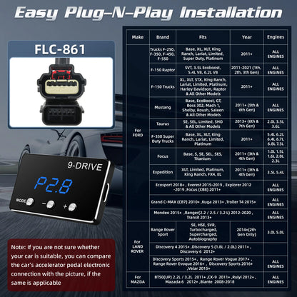 Racing Power Accelerator Controller Plug Play 9-Drives Electronics Throttle Controller Car Pedal Booster Tuning Parts Accessory