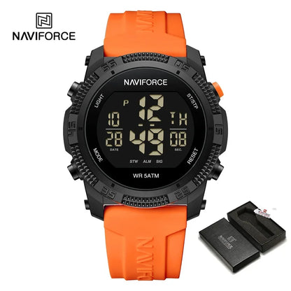 NAVIFORCE NF7104  Men's LCD Digital Casual Date and Week Alarm Waterproof Silicone Strap Electronic Watch
