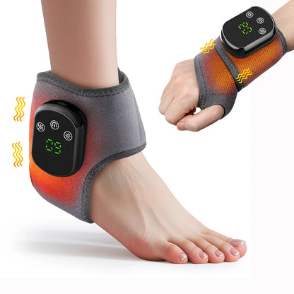Cordless Heating Ankle Wrist Brace Vibration Massager Electric Hot Compress Massage Ankle Guard Wristband Hand Foot Protector