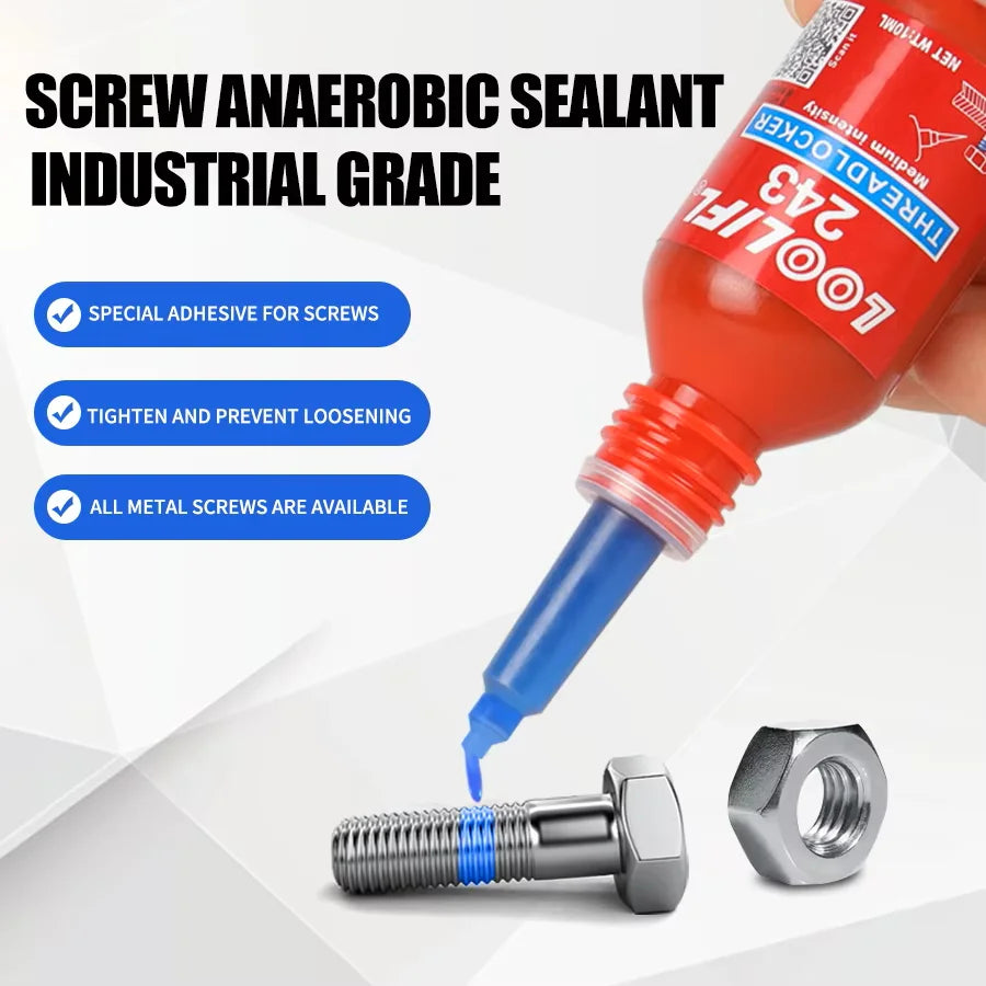 Screw Lock Threadlocker Red Screw Glue Thread Locking Agent Anaerobic Glue Anti-loose Universal Thread Sealants