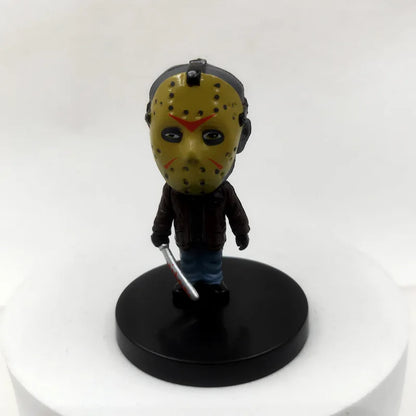 10 Pieces / Set Horror Film Series Jason Freddy Clown Action Figure Toys PVC Model Halloween Gift Vinyl Figurine Doll Gift