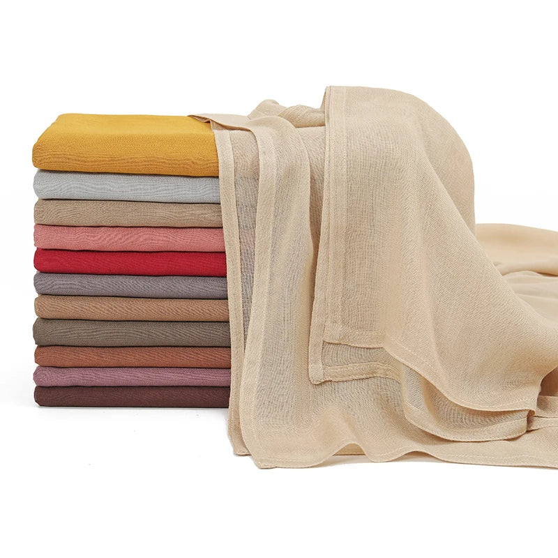 Fashion Modal Hijab Rayon Cotton Shawls Muslim Hijabs For Women Plain Scarf Big Size Headscarf Islamic Turban Headband 190*85cm