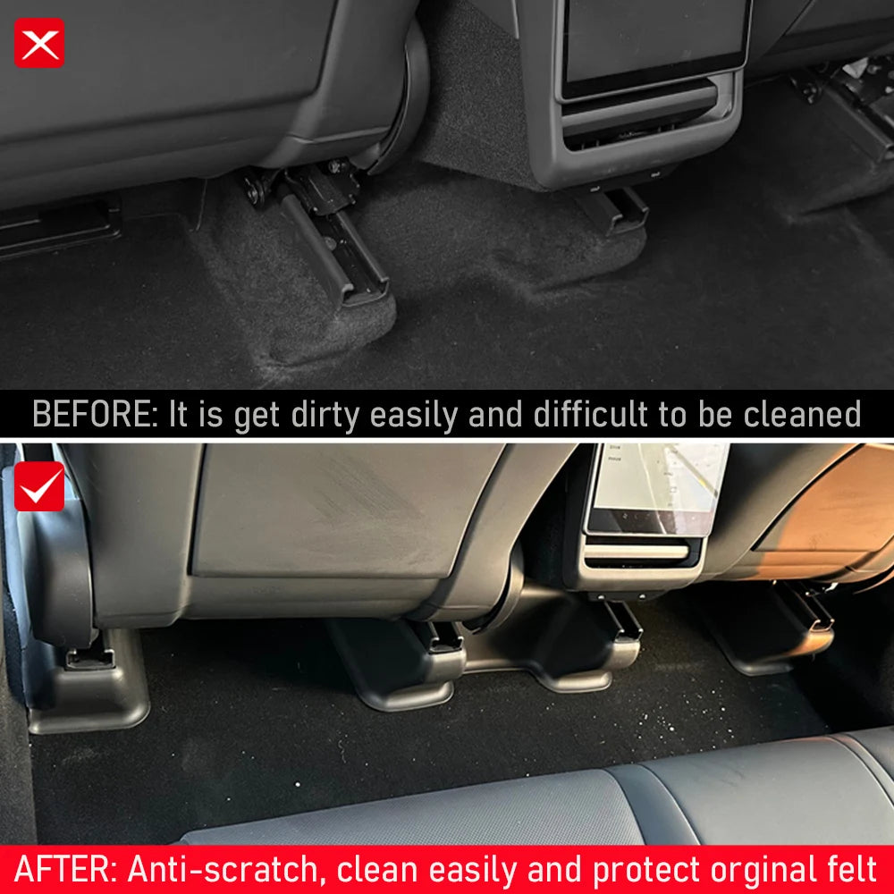 For Tesla Model Y Juniper 2025 2026 Under Seat Corner Guard Seat Slide Rail Protector Cover Anti-Kick Decor Flocking Accessories