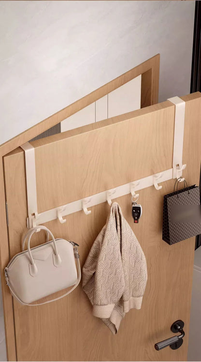 Over the Door Storage Organizer Hanger Clothes Hooks Behind The Door Wall Hanger Hooks No Punch Coat Rack Home Storage Door Hook