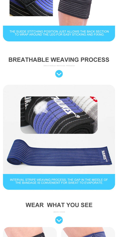 AOLIKES 1PC 40-180cm Compression Bandage Protector Knee Support Brace Sports Elastic Elbow Straps Leg Bands Bandage Workout Wrap