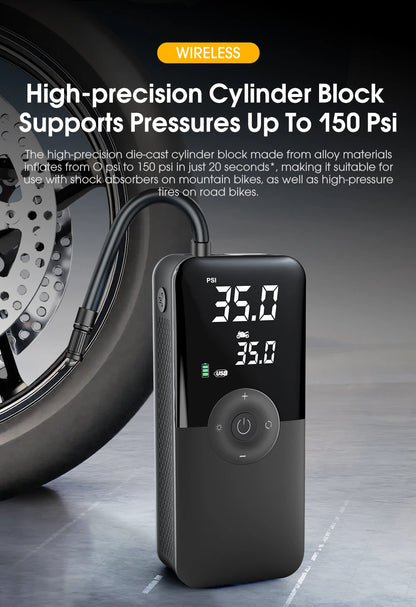 CARSUN Rechargeable Tire Inflator Digital Cordless Car Tyre Inflator For Motocycle Bicycle Balls Portable Compressor Air Pump