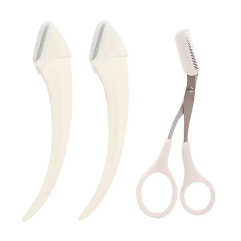 1/2/3Pcs Eyebrow Trimming Knife Eyebrow Face Razor For Women Eyebrow Scissors With Comb Brow Trimmer Scraper easy to use
