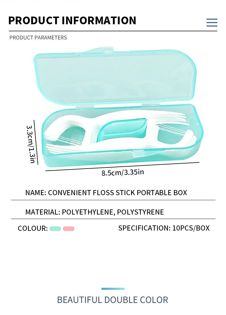 1PC - Fashionable and Convenient Dental Floss Stick Carrying Case - Comes with 10PCS Dental Floss