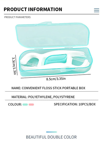 1PC - Fashionable and Convenient Dental Floss Stick Carrying Case - Comes with 10PCS Dental Floss