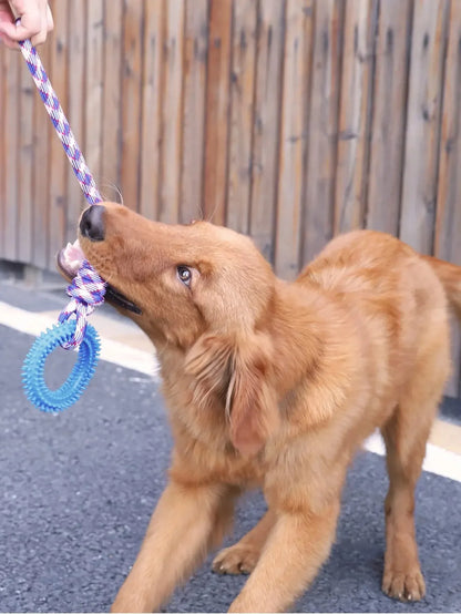 Dog Toys Chew Resistant Nylon Rope Toys Pet Colorful Woven Knot Rubber Toys Dog Self Fun Outdoor Swimming Toys Pet Supplies