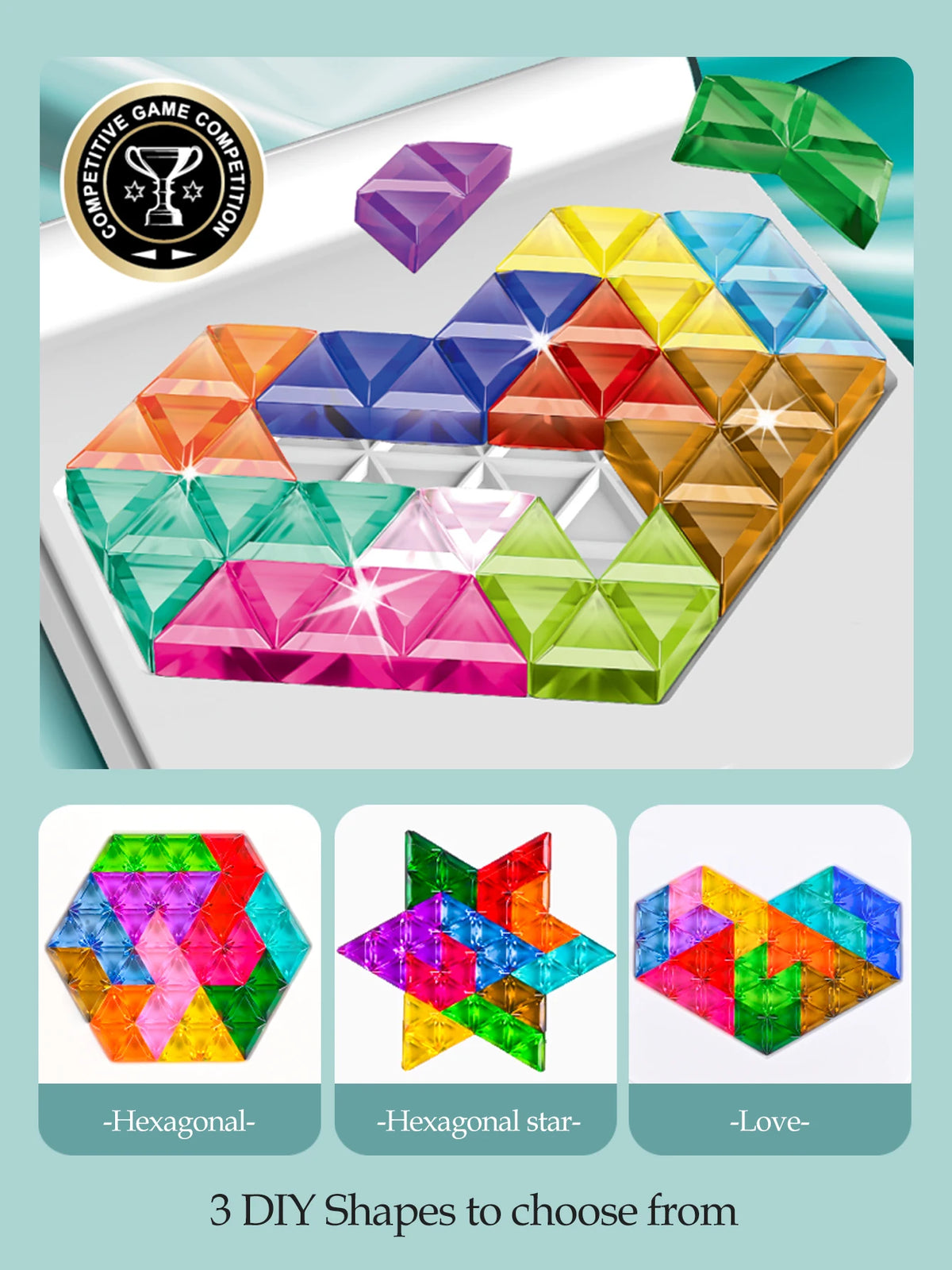 Puzzle Toys. Logical Thinking Training Fun Tabletop Games Multiple Shapes Colors, Advanced Level Gifts for Boys and Girls