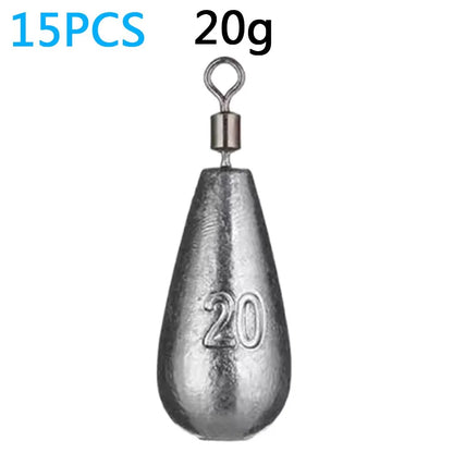 Drop Shot 15PCS/Lot Fishing Weight Sinker 3.5g 5g 7g 10g 14g 20g Tube Bullet Plumb Pendant Metal Jig Sea Tackle Kit Pesca Tool