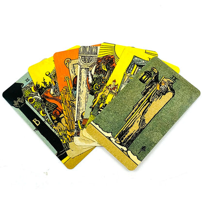 Metal Box Gilded Tarot Cards Deck Fate Divination Family Party Board Games ，Classic Design For Beginners & Pros