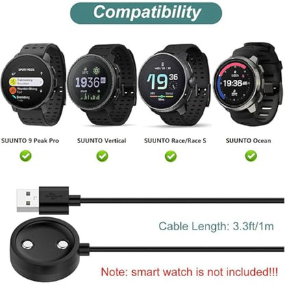 For SUUNTO 9 Peak Pro/Vertical/ Race/Race S/Ocean Charger USB Charger Smart Watch Charging Cable Replacement Charger