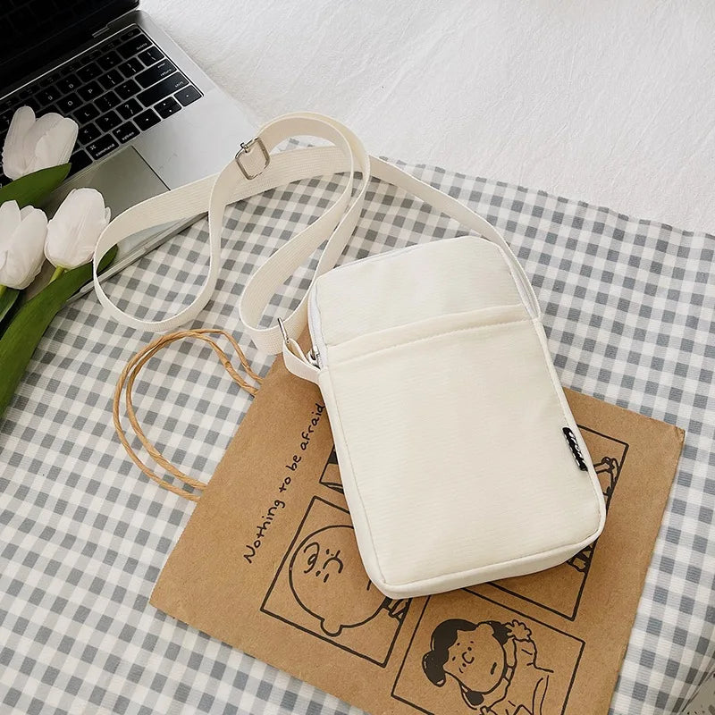 New Fashion Simple Casual Shoulder Messenger Bag, Women's Portable Mobile Phone Bag, Vertical Coin Key Bank Card Shoulder Bag
