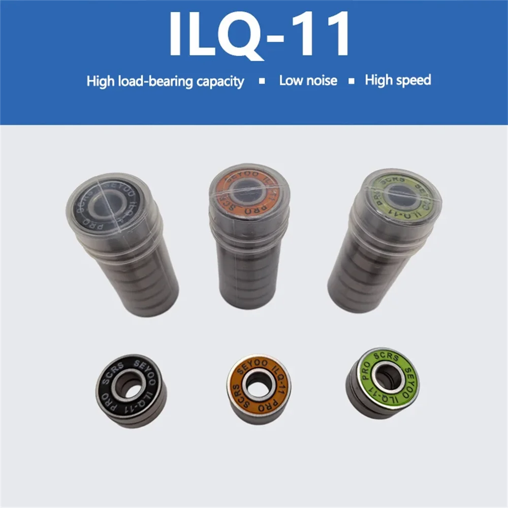 8PC bearings ILQ-11 high-speed bearings are suitable forskateboard long board inline roller skates and ice skates with low noise