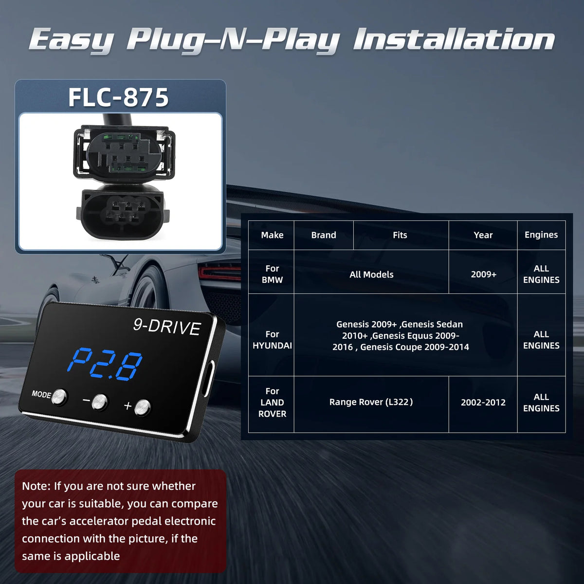 Racing Power Accelerator Controller Plug Play 9-Drives Electronics Throttle Controller Car Pedal Booster Tuning Parts Accessory